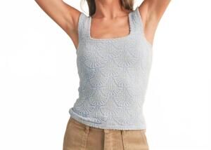 NEW MIOU MUSE kyla textured knitted tank in blue